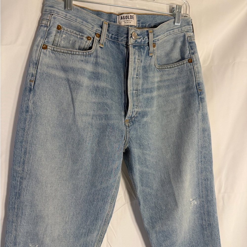 Agolde Riley High Rise Straight Crop in Shatter, size 29. - Picture 4 of 7